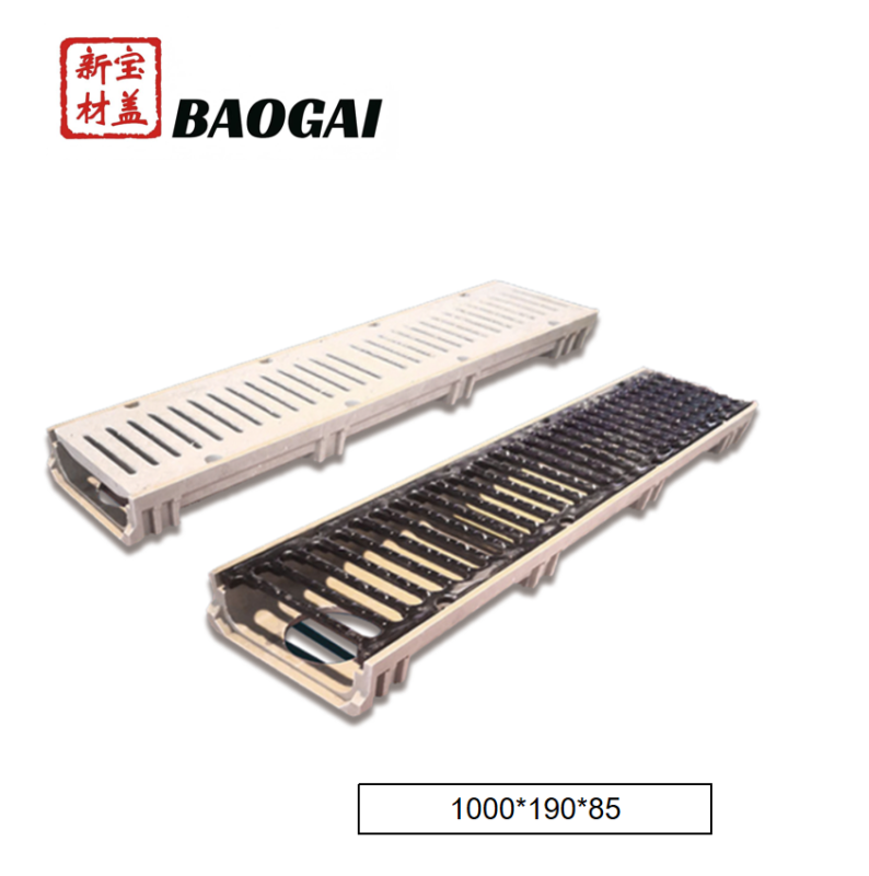 U-Shaped Outdoor Channel Drain with Grate
